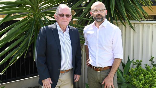 Lester Wilkinson (left) was the victim of a terrifying home invasion in August and responsibility for addressing the youth crime crisis now stands with the newly elected LNP government, and Treasurer-elect David Janetzki.