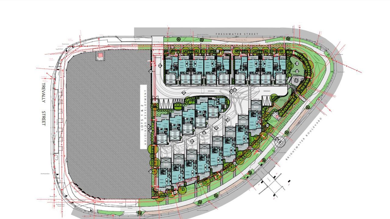 A development application has been lodged to build 22 townhouses in Brightwater.