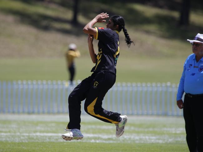 Tanishka Reddy takes flight for Blacktown. Picture Warren Gannon Photography