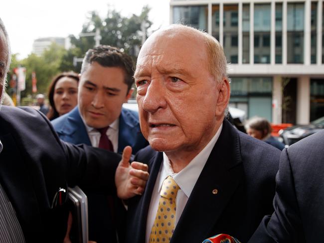 SYDNEY, AUSTRALIA - NewsWire Photos DECEMBER 18, 2024: Alan Jones arrives at the Downing Centre on Wednesday. Controversial broadcaster and former Wallabies coach Alan Jones allegedly indecently assaulted, groped, or inappropriately touched a number of young men. Picture: NewsWire / Nikki Short