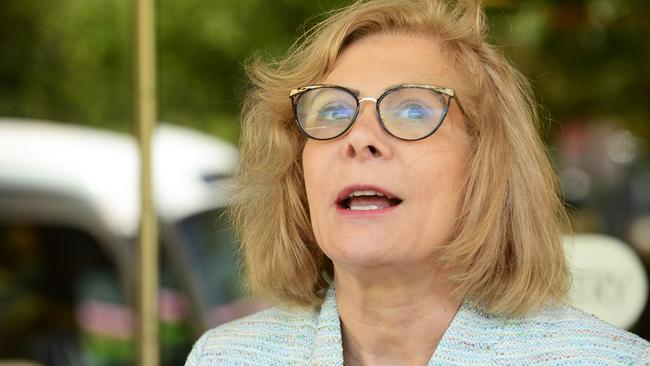 Deni Varnhagen’s lawyer Loretta Polson outside the Sir Samuel Way Building. Picture: NCA NewsWire / Michael Marschall