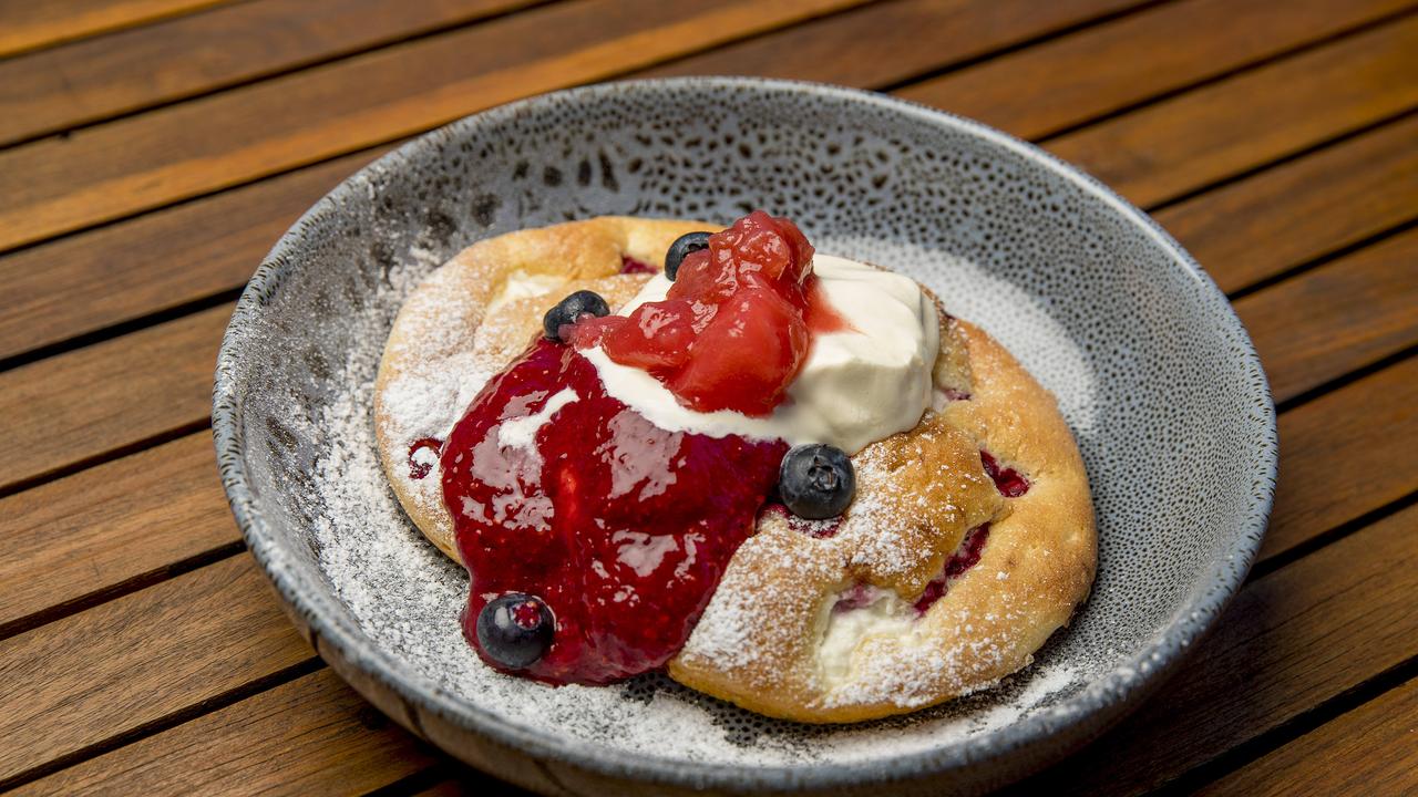 The menu will feature Raspberry and Ricotta Souffle Pancakes. Picture: Jerad Williams