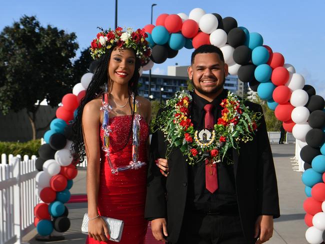 Kirwan High Formal 2024 at Queensland Country Bank Stadium. Jacinta Parsgaard and Ammon Phineasa. Picture: Evan Morgan