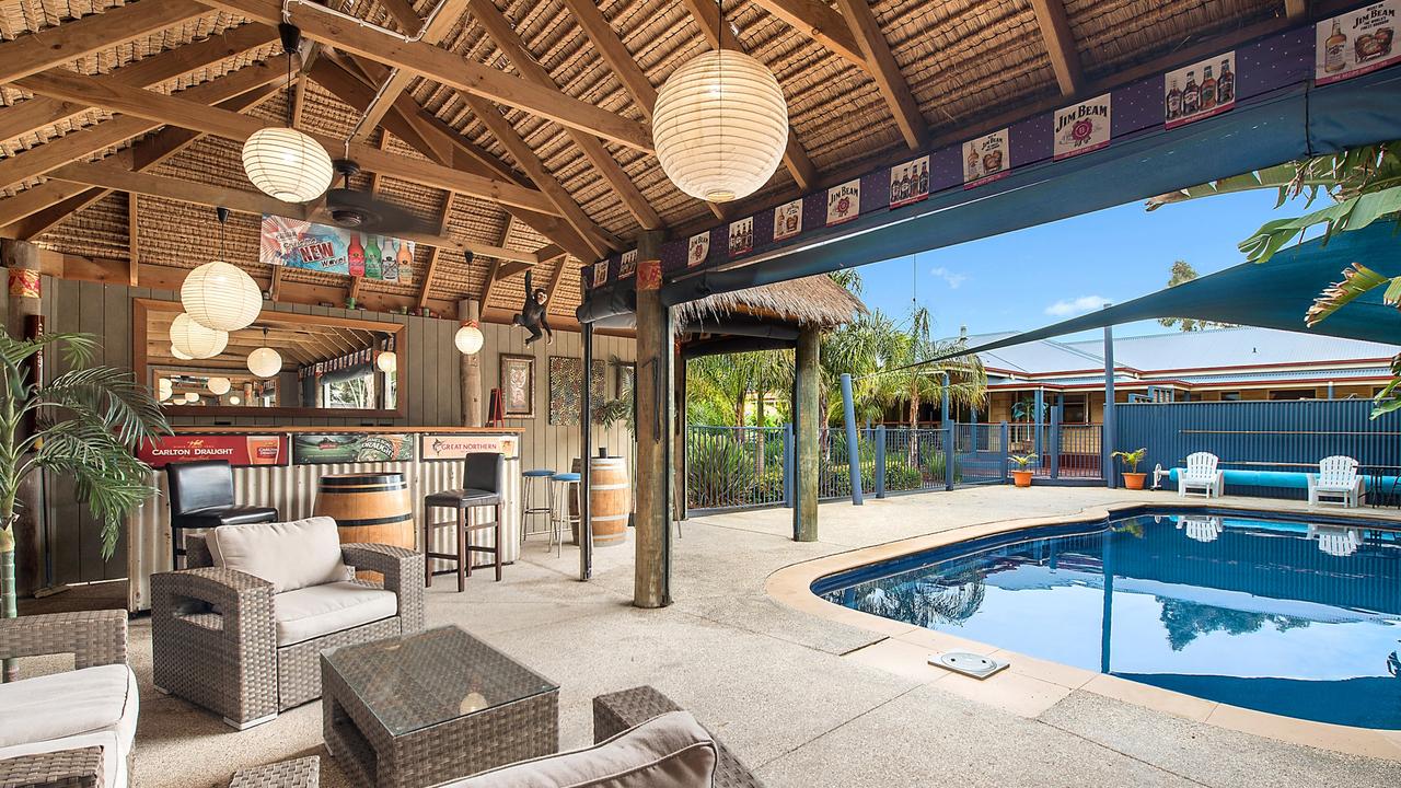 The Balinese hut-style pool house at 121-123 Homestead Drive, St Albans Park, which has sold for $1.05 million.