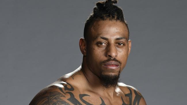 Greg Hardy poses up after his victory against Maurice Greene. Picture: Zuffa LLC