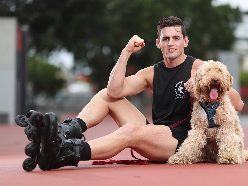 Former MMA fighter Issac Hardman is eyeing a world-title showdown with Jermall Charlo. Picture: Peter Wallis