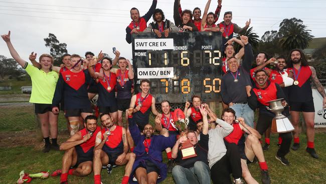 Swifts Creek will be looking for back-to-back premierships this weekend. Picture Yuri Kouzmin