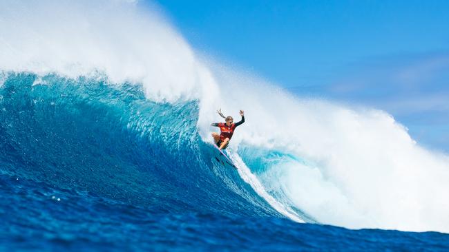 Molly Picklum produced a carve that scored 9.67 Picture: Tony Heff/World Surf League