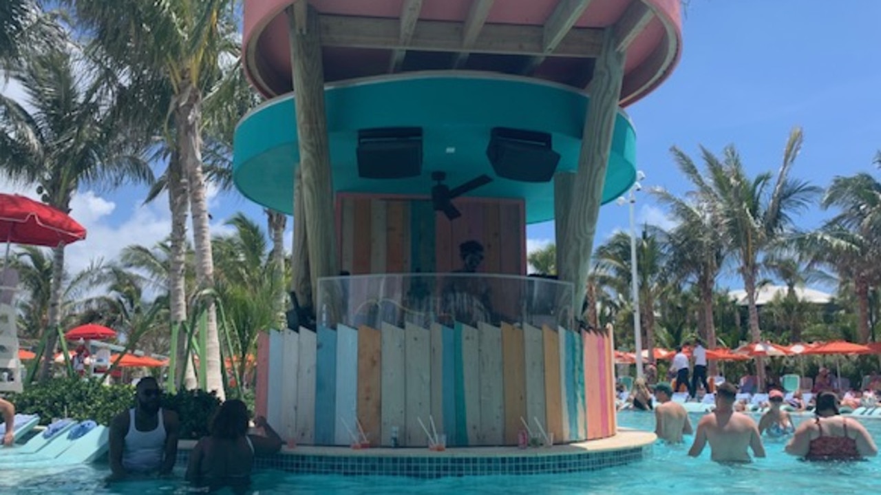 Watching the DJ from the swim up pool bar. Picture: Supplied