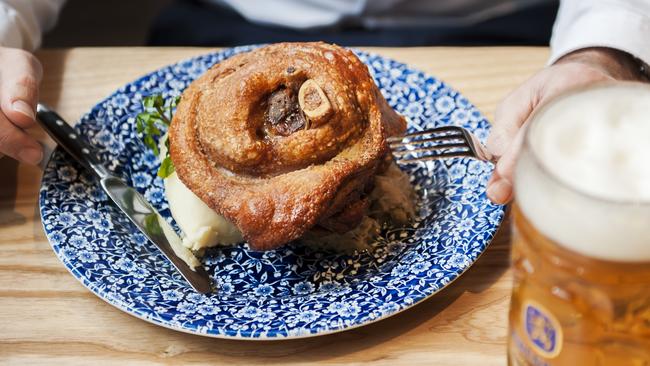 The pork knuckle is the highlight of the menu.