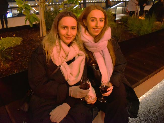 Cattie McDonnell and Ashleigh Conroy at the Whisky, Wine and Fire Festival 2024 at the Caulfield Racecourse. Picture: Jack Colantuono