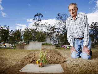 Ken Stark of Raceview is devastated he cannot be buried next to his wife. Picture: Photo David Nielsen