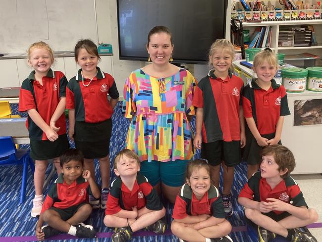 Nebo State School Prep Back Row: Rayne, Ayla, Miss Danielle Pullom, Mayliese, Ila Front Row: Blaine, Maverick, Hailey, Wilder