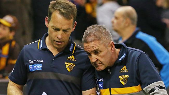 Hawthorn coach Alastair Clarkson and his then football operations boss, Chris Fagan, have been accused by players of being cruel. Picture: Colleen Petch