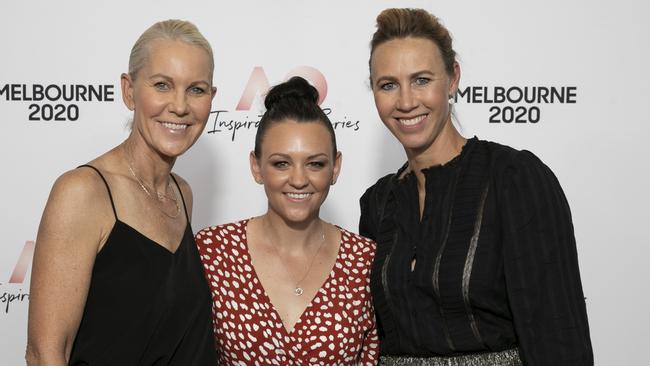 Renae Stubbs, Casey Dellacqua and Alicia Molik. Picture: Tennis Australia