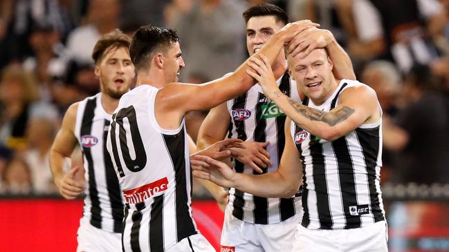 The Herald Sun’s expert tipsters are expecting the grand final rematch to be close between Collingwood and West Coast. Picture: Dylan Burns/AFL Photos. 