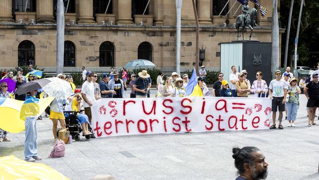 The rally marked the third anniversary since Russia launched its full-scale invasion of Ukraine. Picture: Richard Walker