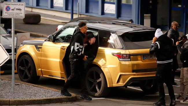 Pierre-Emerick Aubameyang took his gold-wrapped Range Rover to the airport earlier this week