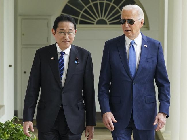 US President Joe Biden answered the question on Assange while hosting Japanese Prime Minister Fumio Kishida at the White House. Picture: AFP