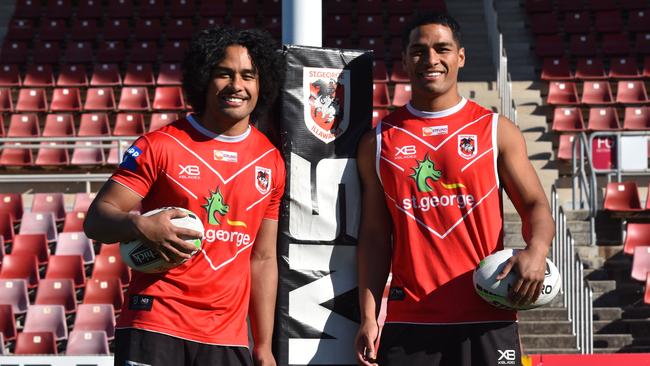 St George Illawarra identical twins Max (left) and Mat Feagai.