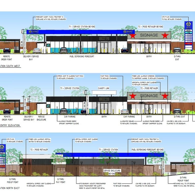 Concept plans for the new 24/7 service station approved for 47 Leichardt Street, Bowen. Picture: Supplied