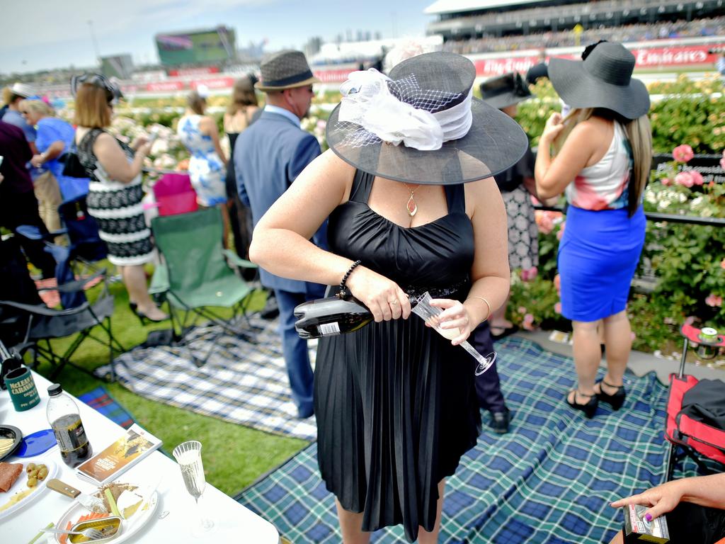 Racegoers are out in force at Flemington racecourse for the 2015 Melbourne Cup. Picture: Jason Edwards