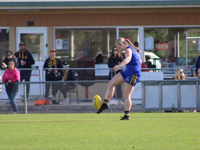 SFLW Community League - Action from Sorell v St Virgils during the annual Pink Sock-Carolyn Birch Memorial Match. Picture: Jake Garland