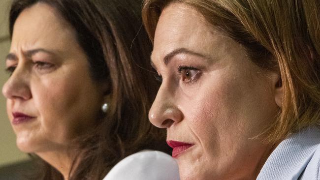 Queensland Premier Annastacia Palaszczuk and then treasurer Jackie Trad in 2019. Picture: AAP