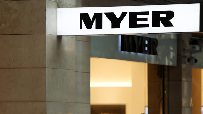 Retail giant Myer soared 20 per cent on Monday. Picture: NCA NewsWire / Damian Shaw