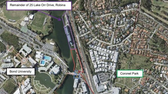 Aerial view of planned retirement village tower for Robina.