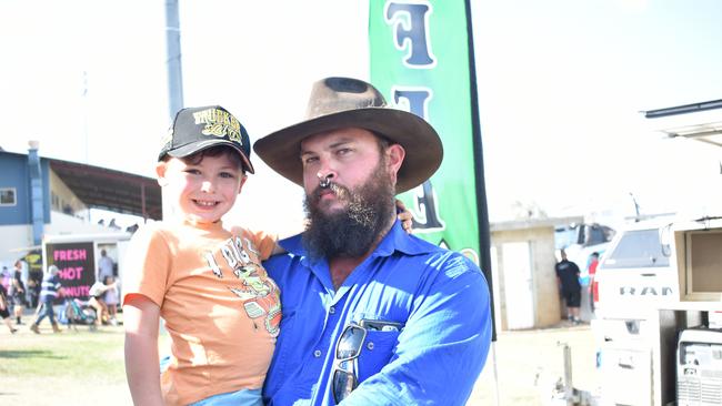 Gatton locals Fionn and Aaron at the Gatton Showgrounds on Saturday, September 30 for the 2023 Lights on the Hill Trucking Memorial event.