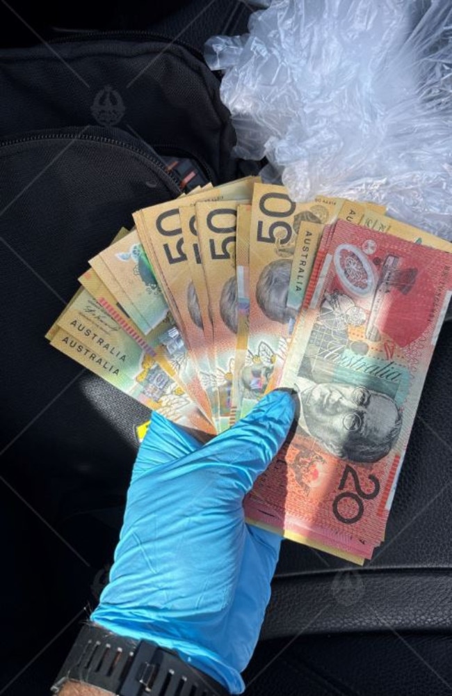 Cash seized by police.