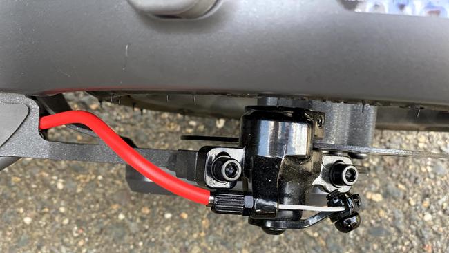 The disc brake unit on the Xiaomi M365