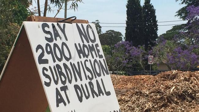 Anti South Dural development signage in Galston.