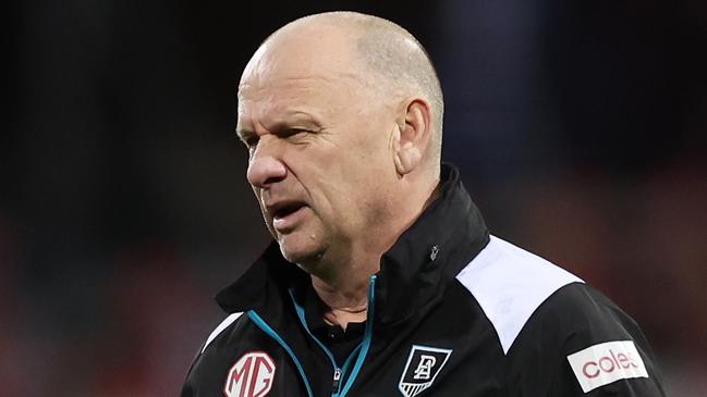 SYDNEY, AUSTRALIA - SEPTEMBER 20:  Power head coach Ken Hinkley looks on during the AFL Preliminary Final match between Sydney Swans and Port Adelaide Power at Sydney Cricket Ground, on September 20, 2024, in Sydney, Australia. (Photo by Matt King/AFL Photos/Getty Images)