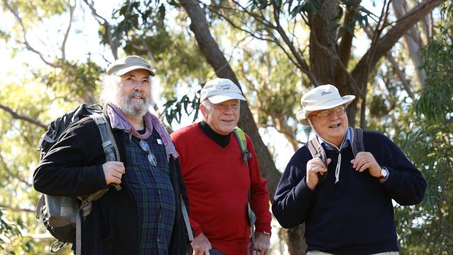 Leigh Shearer-Heriot (left), pictured with fellow walkers Ian Napier and Phil Jenkyn, said the walk was “hugely important”.