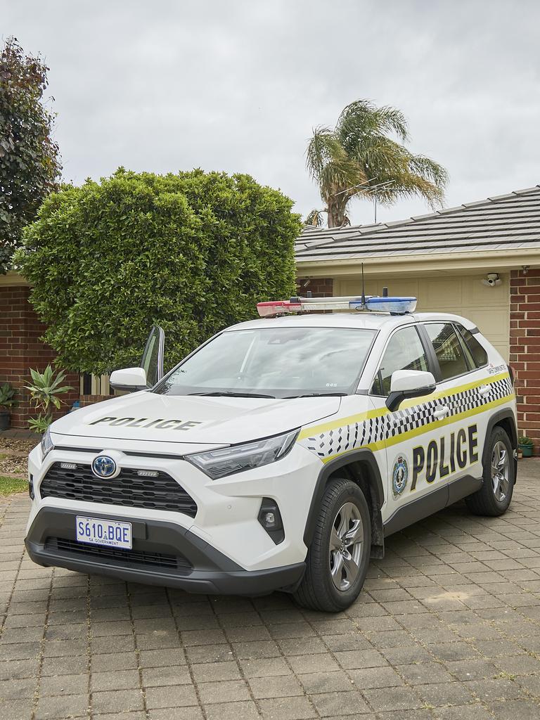 Police outside a home in Aldinga Beach, where Krystal Marshall was found dead on Friday, Sunday, Oct. 22, 2023. Picture: Matt Loxton