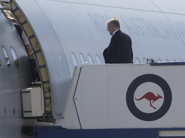 CANBERRA, AUSTRALIA, NewsWire Photos. NOVEMBER 15, 2023: Prime Minister Anthony Albanese departs Canberra to attend the APEC Economic Leaders' Meeting in San Francisco, USA from 15 - 17 November 2023.. Picture: NCA NewsWire / Martin Ollman
