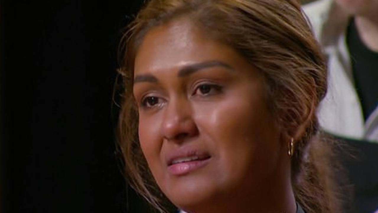 Minoli was in tears during Sunday night’s episode. Picture: Channel 10.