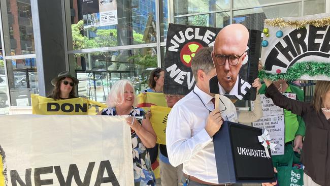 Anti-nuclear protesters stormed Perth's CBD on Tuesday where an inquiry into nuclear energy was being held.,