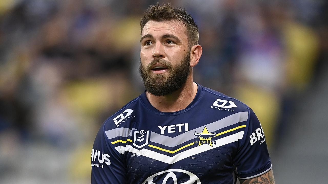 Kyle Feldt of the Cowboys during the round 21 NRL match between North Queensland Cowboys and Cronulla Sharks at Qld Country Bank Stadium. (Photo by Ian Hitchcock/Getty Images)