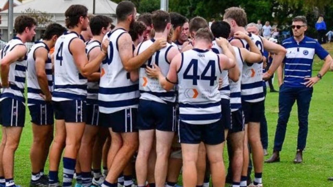 Paul Seedsman (right) in his role as an assistant coach at Walkerville. Picture: Walkerville FC