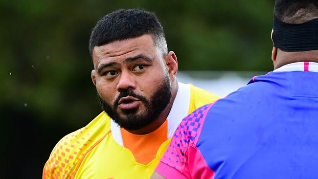 Wallabies hooker Tolu Latu at training ahead of Australia's Rugby World Cup opener against Fiji. Picture: Rugby Australia/Stuart Walmsley