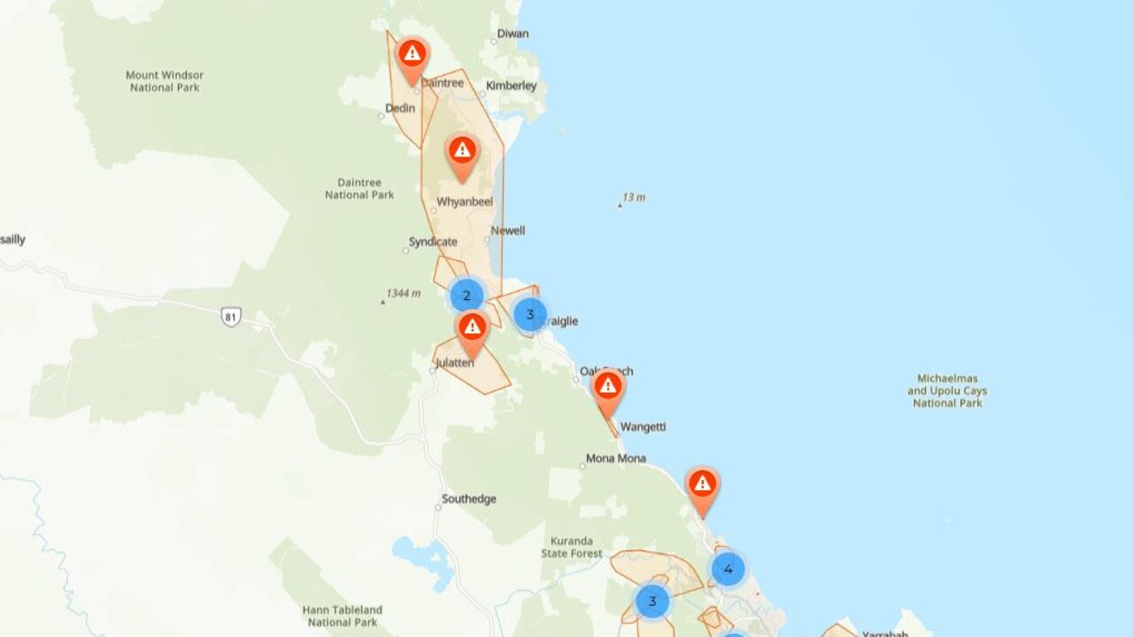 Thousands of properties have lost power. Picture: Ergon Energy