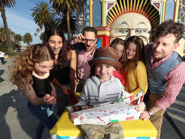 Caspian, 4, is ready to lead the crew on an Art Crawl throughout St Kilda. Picture: Alex Coppel