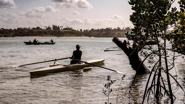 Kenyan para-rower athlete Asiya Mohammed training ahead of the Games. She will be the first Kenyan woman ever to attend a Games.