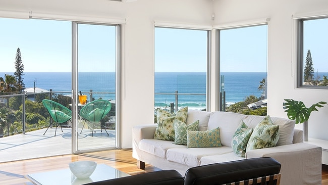 The view from Karl Stefanovic and his pregnant wife Jasmine’s new pad in Sunshine Beach.