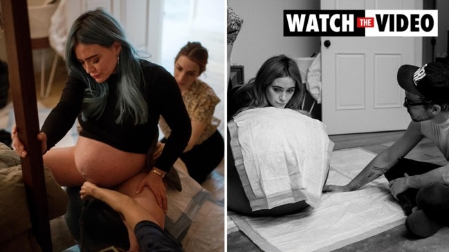 Hilary Duff shares intimate photos from her home water birth