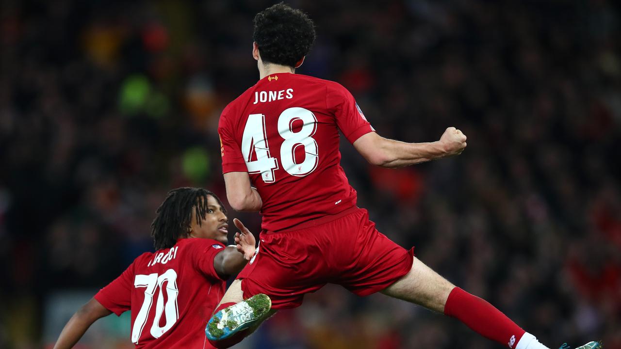 Curtis Jones scored a screamer for Liverpool as they knocked out Everton.