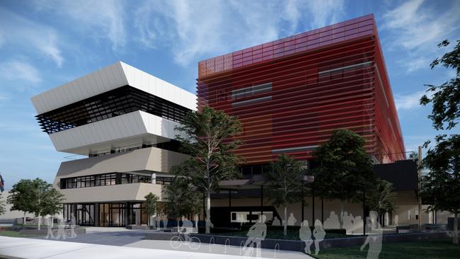 Designs for a new vertical secondary school at Fishermans Bend.